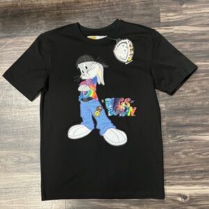 Men’s Looney Tunes Bugs Bunny Black T-Shirt with Colorful Graphic